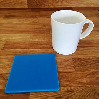 Square Coaster Set by Super Cool Creation, Bright Blue - Set of 8