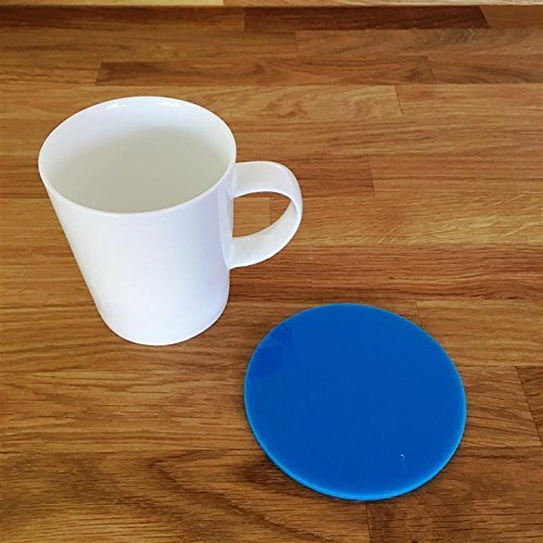 Round Coaster Set by Super Cool Creation, Bright Blue - Set of 8