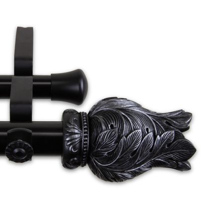 A&F Rod Dcor - Swathe 1" Double Curtain Rod 160-240 inch - Black