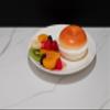 Fake Bagel and Cream Cheese with Fruit view 2