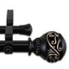 A&F Rod Dcor - Leesha 1" Double Curtain Rod 120-170 inch - Black view 1
