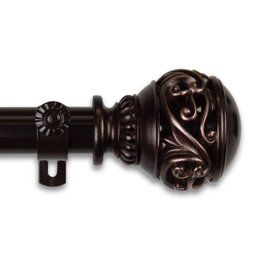 A&F Rod Dcor - Leesha 1" Curtain Rod 160-240 inch - Bronze
