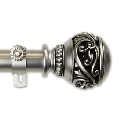 A&F Rod Dcor - Leesha 1" Curtain Rod 160-240 inch - Satin Nickel
