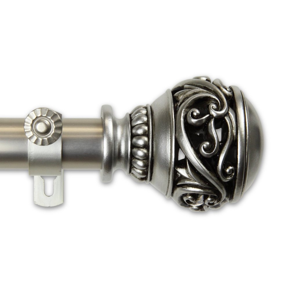 A&F Rod Dcor - Leesha 1" Curtain Rod 160-240 inch - Satin Nickel
