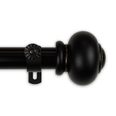 A&F Rod Dcor - Orbed 1" Curtain Rod 160-240 inch - Black