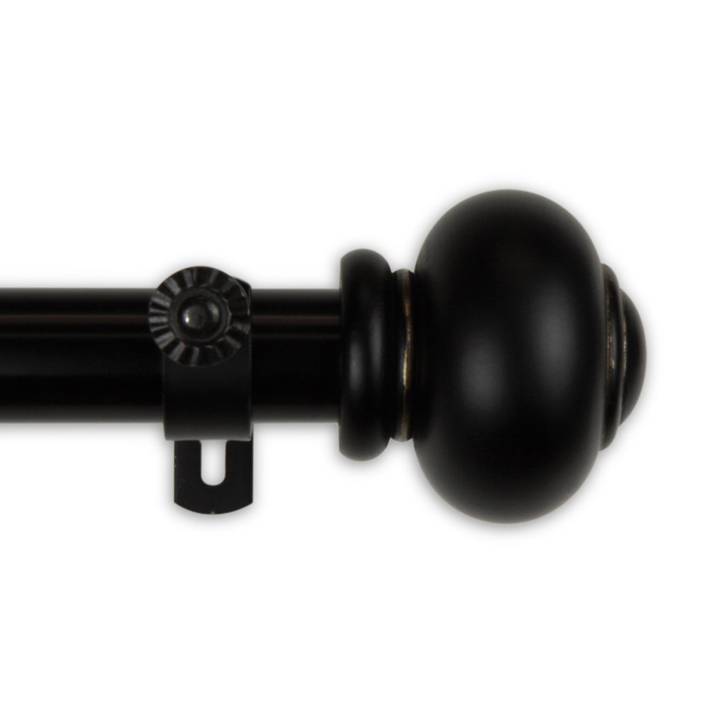 A&F Rod Dcor - Orbed 1" Curtain Rod 160-240 inch - Black