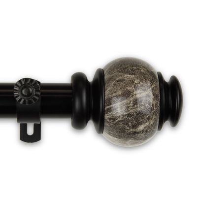 A&F Rod Dcor - Obisdian 1" Curtain Rod 160-240 inch - Black