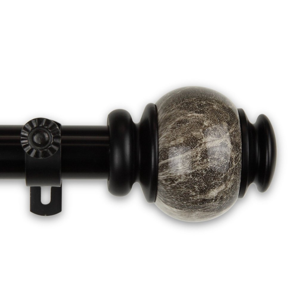 A&F Rod Dcor - Obisdian 1" Curtain Rod 160-240 inch - Black