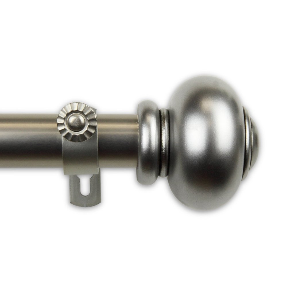 A&F Rod Dcor - Orbed 1" Curtain Rod 160-240 inch - Satin Nickel