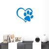 BIBITIME Blue Heart Paw Wall Decal Puppy Dog Footprints Art Vinyl Sticker for Pet Shop Store Showcase Window Nursery Study Baby Bedroom Kids Room Decor,17.71" x 19.68" view 1