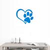 BIBITIME Blue Heart Paw Wall Decal Puppy Dog Footprints Art Vinyl Sticker for Pet Shop Store Showcase Window Nursery Study Baby Bedroom Kids Room Decor,17.71" x 19.68" view 2