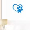 BIBITIME Blue Heart Paw Wall Decal Puppy Dog Footprints Art Vinyl Sticker for Pet Shop Store Showcase Window Nursery Study Baby Bedroom Kids Room Decor,17.71" x 19.68" view 3