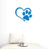 BIBITIME Blue Heart Paw Wall Decal Puppy Dog Footprints Art Vinyl Sticker for Pet Shop Store Showcase Window Nursery Study Baby Bedroom Kids Room Decor,17.71" x 19.68" view 4