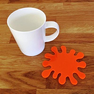 Splash Shaped Coaster Set by Super Cool Creation, Orange - Set of 8