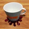 Splash Shaped Coaster Set by Super Cool Creation, Red Mirror - Set of 6 view 2