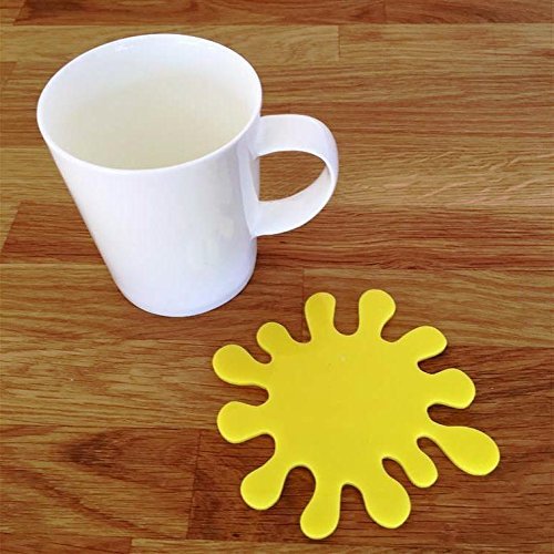 Splash Shaped Coaster Set by Super Cool Creation, Yellow - Set of 8