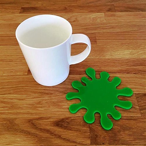 Splash Shaped Coaster Set by Super Cool Creation, Bright Green - Set of 8