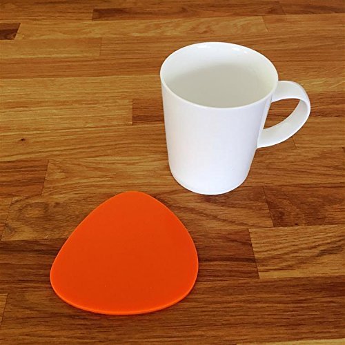 Pebble Shaped Coaster Set by Super Cool Creation, Orange - Set of 4