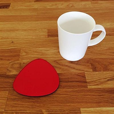 Pebble Shaped Coaster Set by Super Cool Creation, Red Mirror - Set of 6