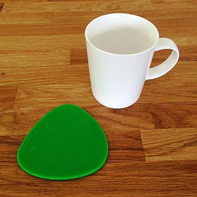 Pebble Shaped Coaster Set by Super Cool Creation, Bright Green - Set of 8
