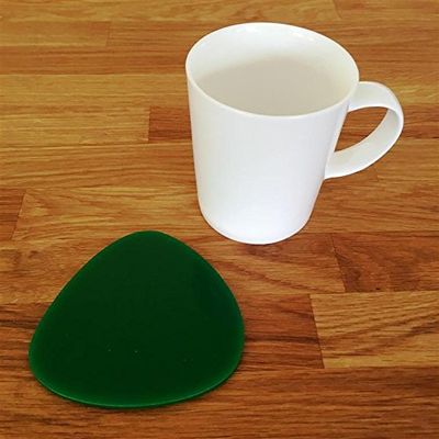 Pebble Shaped Coaster Set by Super Cool Creation, Green - Set of 8