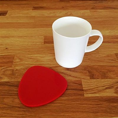 Pebble Shaped Coaster Set by Super Cool Creation, Red - Set of 8