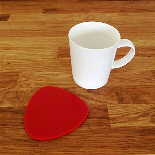 Pebble Shaped Coaster Set by Super Cool Creation, Red - Set of 8