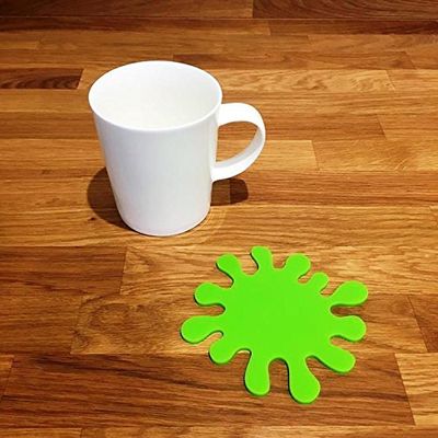 Splash Shaped Coaster Set by Super Cool Creation, Lime Green - Set of 8