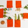 ecogreentextiles (2.75x4 inches) Orange Cotton Bags, Reusable And Biodegradable Produce Muslin Drawstring Bags Available in Different Sizes (Pack Of 25) view 2