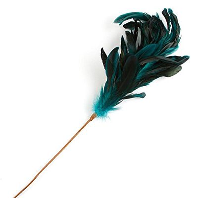 Factory Direct Craft Colorful Blue Feather Top Spray | for Indoor Decor