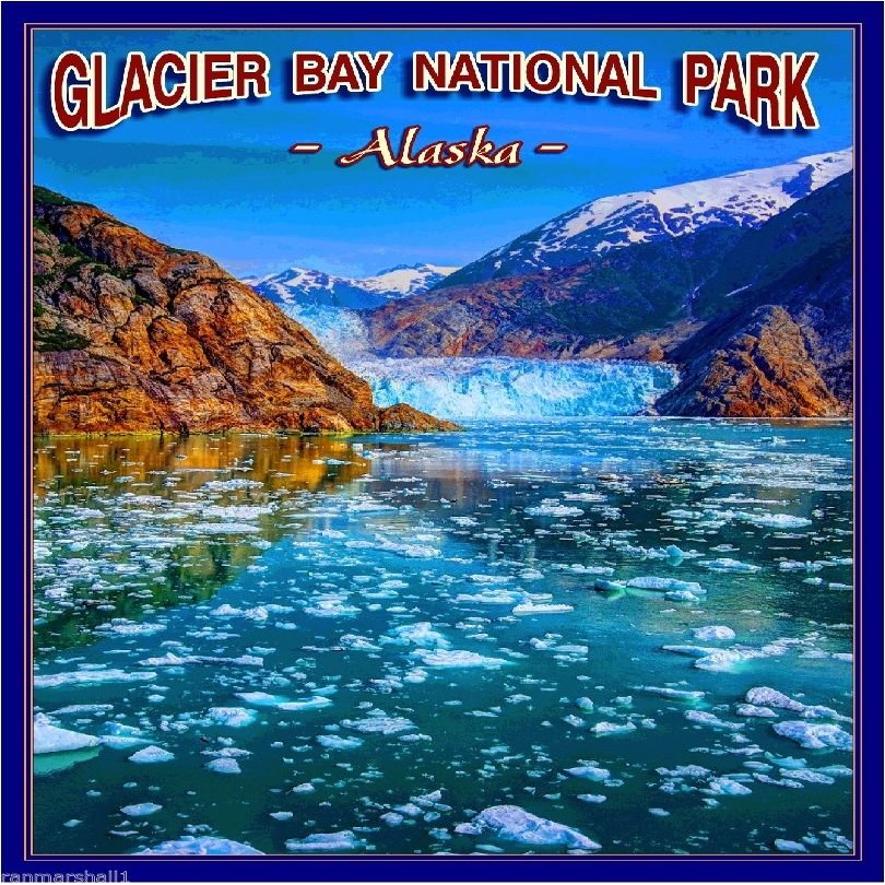 Magnet Glacier Bay National Park Alaska United States Travel Advertisement Art Magnet