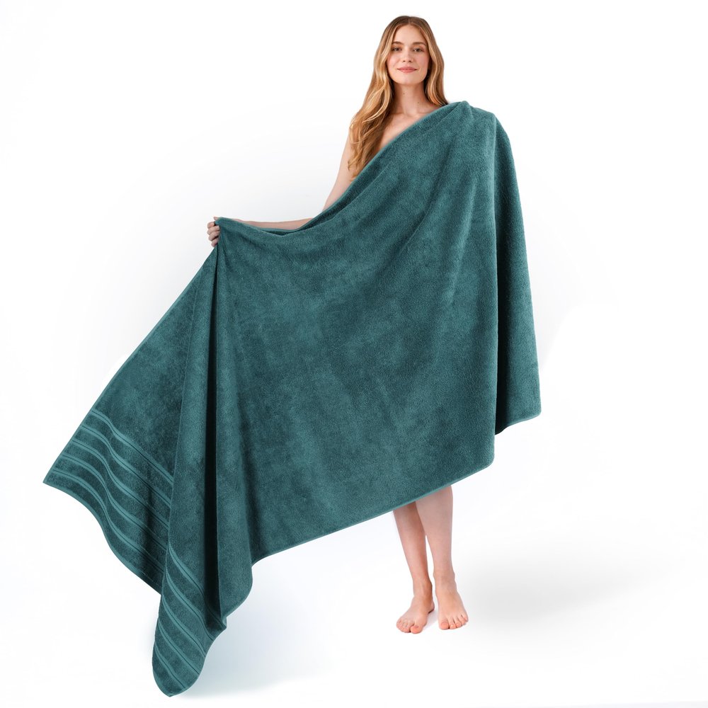 American Soft Linen 35x70 Jumbo Large Bath Towel, 600 GSM 100% Cotton Turkish Bath Sheet, Oversized Luxury Bath Towel for Bathroom Beach and Pool, Teal