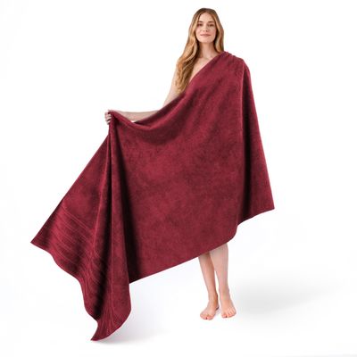 American Soft Linen 35x70 Jumbo Large Bath Towel, 600 GSM 100% Cotton Turkish Bath Sheet, Oversized Luxury Bath Towel for Bathroom Beach and Pool, Bordeaux