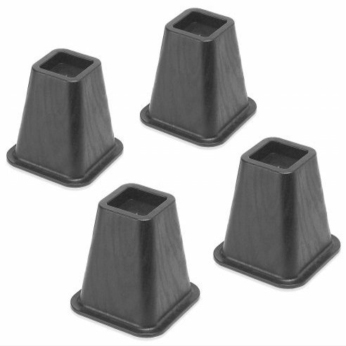 Whitmor 6511-3349-BLK 4-Pk. Bed Risers, Black, 5-1/4-In. - Quantity 44