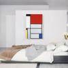 ARTCANVAS Composition with Red Square Lithograph in Colours 1921 Canvas Art Print Stretched Framed Painting Picture Poster Giclee Wall Decor by Piet Mondrian - 40" x 26" (0.75" Deep) view 2