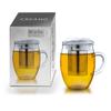 Creano Tea Glass with Stainless Steel Infuser and Glass Lid - 14oz (400ml) view 1