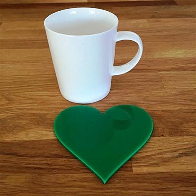 Heart Shaped Coaster Set by Super Cool Creations, Green - Set of 8
