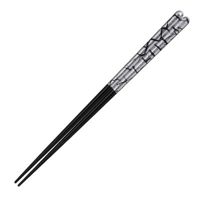 Foil-ichi A141-09014 Chopsticks, Penetrating Silver, L, Silver, 9.1 x 0.2 inches (23 x 0.7 cm), Uses Kanazawa Foil