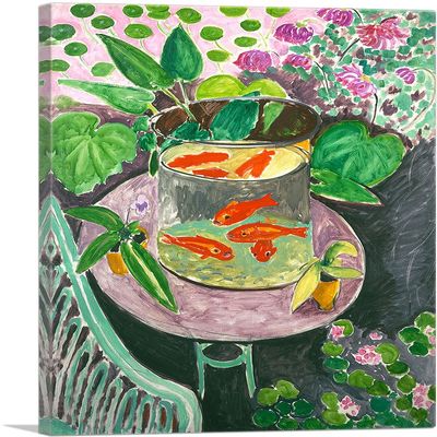 ARTCANVAS Goldfish 1911 Canvas Art Print Stretched Framed Painting Picture Poster Giclee Wall Decor by Henri Matisse - 40" x 26" (0.75" Deep)