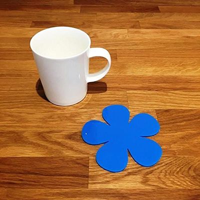 Daisy Shaped Coaster Set by Super Cool Creations, Bright Blue - Set of 8