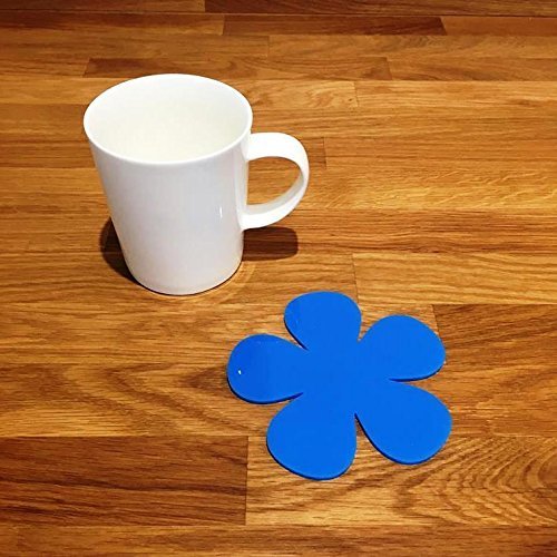 Daisy Shaped Coaster Set by Super Cool Creations, Bright Blue - Set of 8
