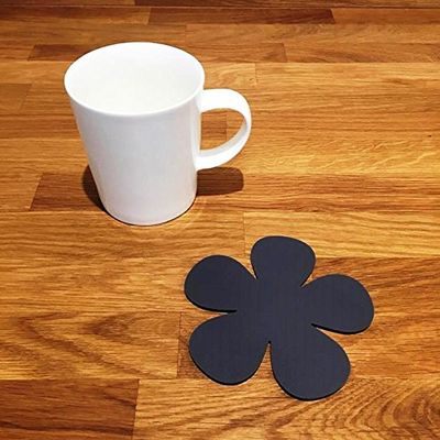 Daisy Shaped Coaster Set by Super Cool Creations, Graphite Grey - Set of 8