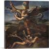 ARTCANVAS St. Michael Vanquishing Satan 1518 Canvas Art Print Stretched Framed Painting Picture Poster Giclee Wall Decor by Raphael - 40" x 26" (0.75" Deep) view 1