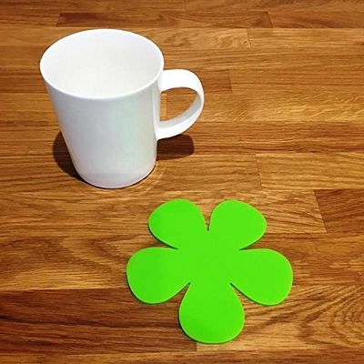 Daisy Shaped Coaster Set by Super Cool Creations, Lime Green - Set of 4
