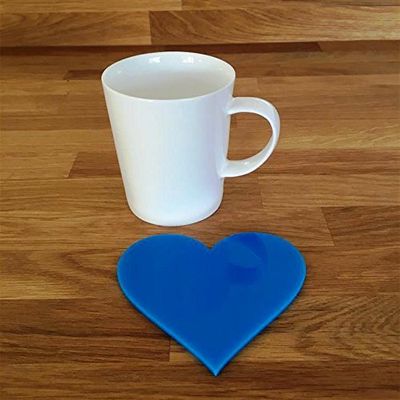 Heart Shaped Coaster Set by Super Cool Creations, Bright Blue - Set of 8