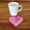 Heart Shaped Coaster Set by Super Cool Creations, Pink Mirror - Set of 6 view 1