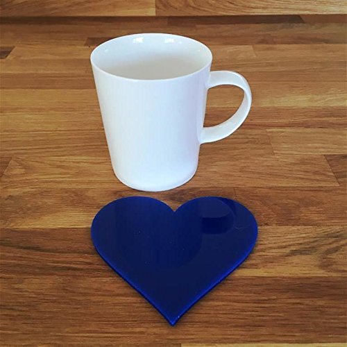 Heart Shaped Coaster Set by Super Cool Creations, Blue - Set of 8
