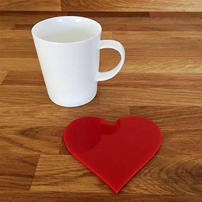 Heart Shaped Coaster Set by Super Cool Creations, Red - Set of 8