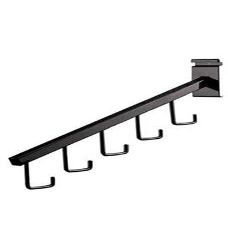 STORE001 6pc, 5-J-Hook Waterfall Black Faceout for Wire Grid