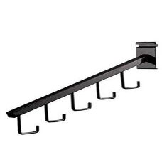 STORE001 6pc, 5-J-Hook Waterfall Black Faceout for Wire Grid